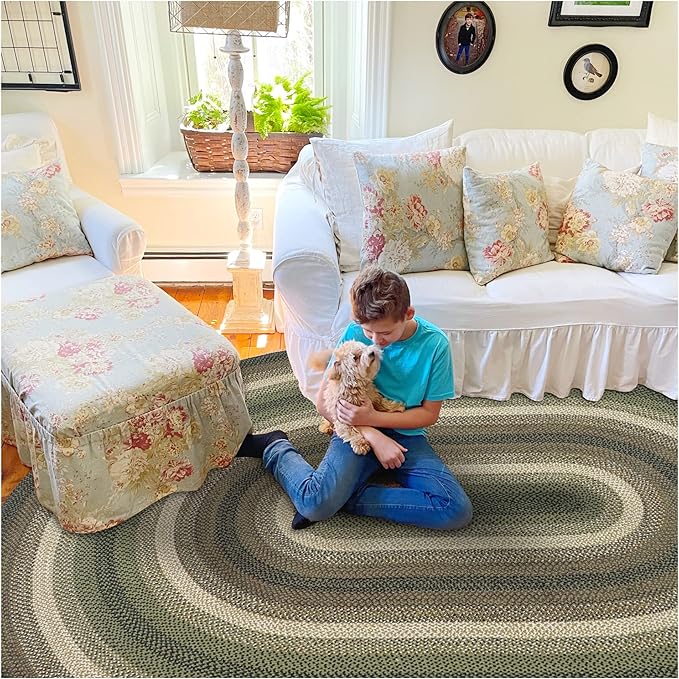 Homespice Pinecone Braided Oval Area Rugs 4x6' - Image 10