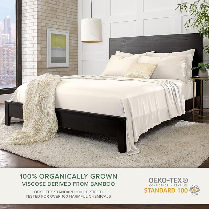 Twin Sheets by Pure Bamboo, Genuine 100% Organic Viscose Derived from Bamboo - Image 2