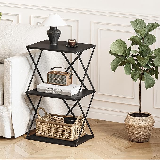 3-Tier End Table Small Side Table Tall Bedside Night Stand - Image 7