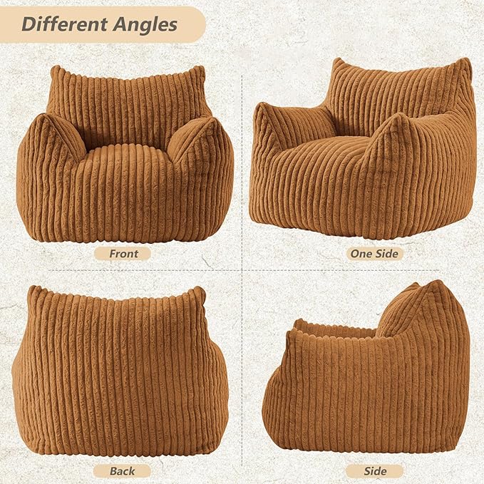Giant Bean Bag Chairs for Adults Teens, Large Bean Bag Sofa Chairs - Image 3