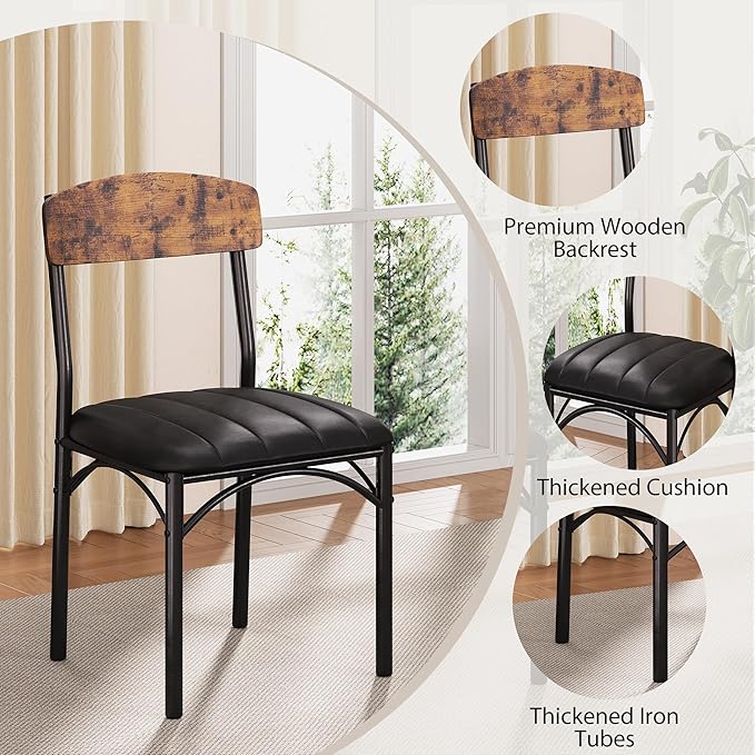 Round Dining Table Set for 6, Kitchen Table and Chairs for 4, Circle Table - Image 7