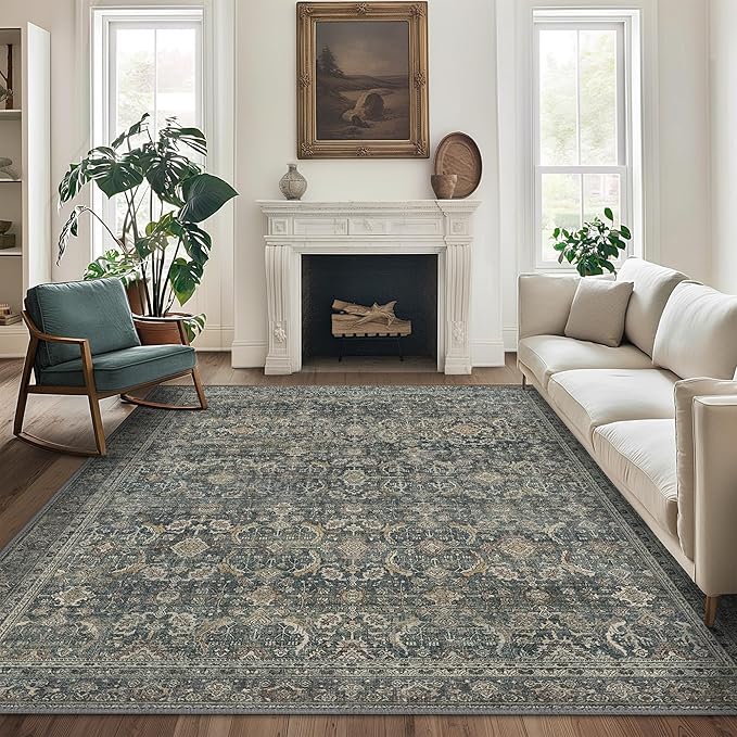 10X14 Area Rugs Machine Washable Rugs by BESBLEE