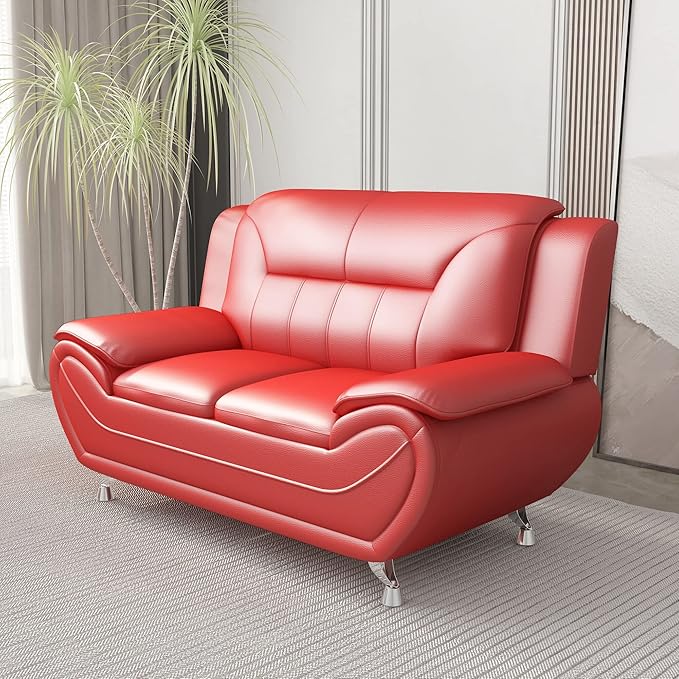Container Furniture Direct Michael Modern Faux Leather Upholstered Stainless - Image 10