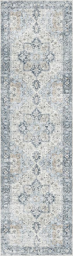 GENIMO Runner Rug 2'6''x10, Non Slip Vintage Hallway Runner Rugs, Low Pile - Image 8
