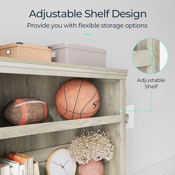 LINSY HOME 5-Shelf Bookcase, Bookshelves Floor Standing Display Storage Shelves - Image 5