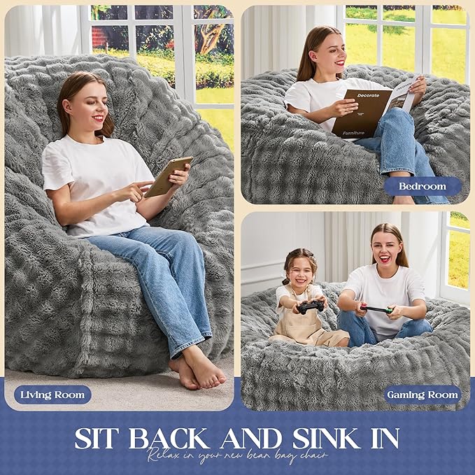 Hobestluk Bean Bag Chairs 5ft Beanbag Chair - Image 5