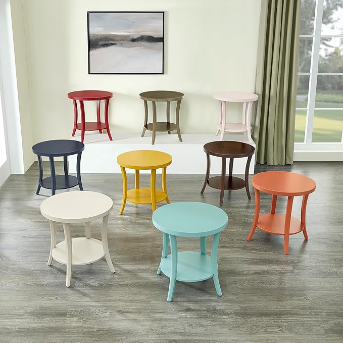 Roundhill Furniture Perth Contemporary Round End Table - Image 9