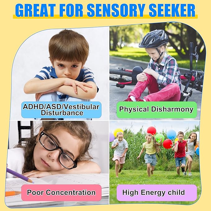 Spinning Chair for Autistic Kids, Autism Sensory Spinny Swivel Wobble Chair for - Image 5