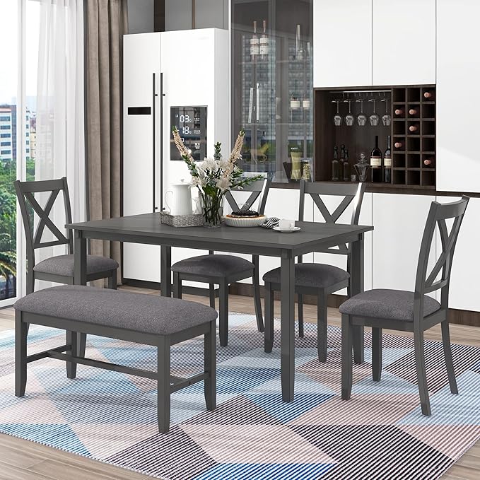 SogesPower 6-Piece Kitchen Dining Table Set by SogesPower