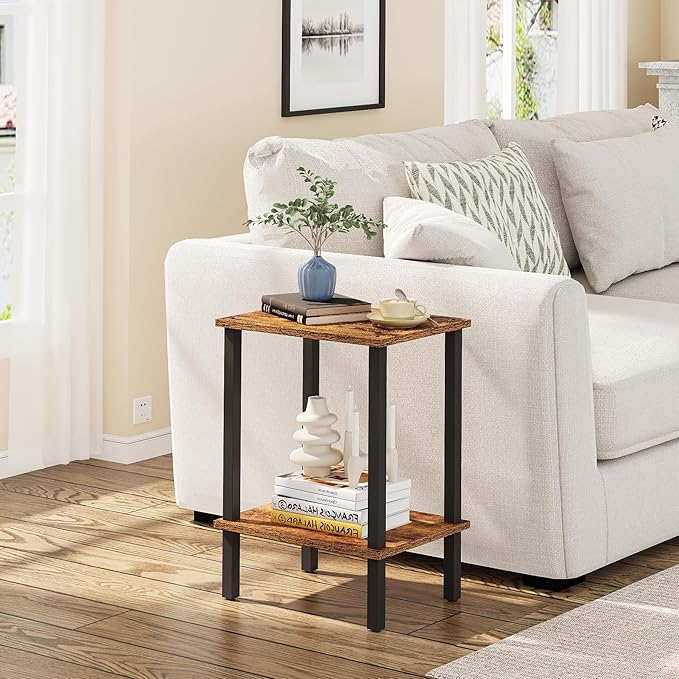 TUTOTAK End Table, Side Table, Nightstand, 2-Tier Storage Shelf, Sofa Table - Image 2