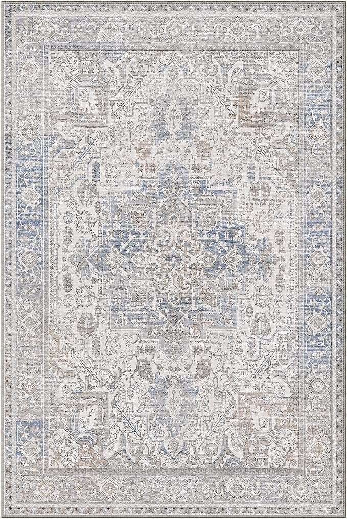 GENIMO 8x10 Area Rugs for Living Room, Machine Washable Non Slip Vintage Retro - Image 7