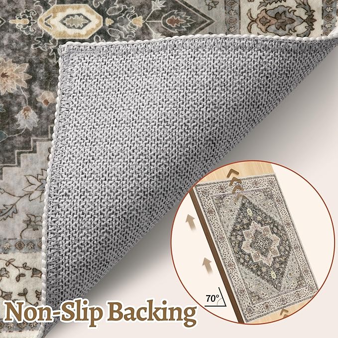 Tangsoo 2x3 Washable Rugs for Entryway, Vintage Non Slip Small Area Rug - Image 5