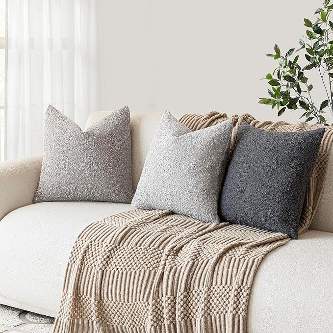 Foindtower Pack of 2, Decorative Textured Boucle Throw Pillow Covers Accent - Image 7