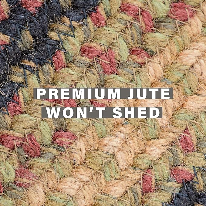 Homespice Highland Multi Color Oval Braided Rug, 8x10' - Image 5