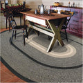 Manchester Black Braided Oval Rug, 4x6' by Homespice