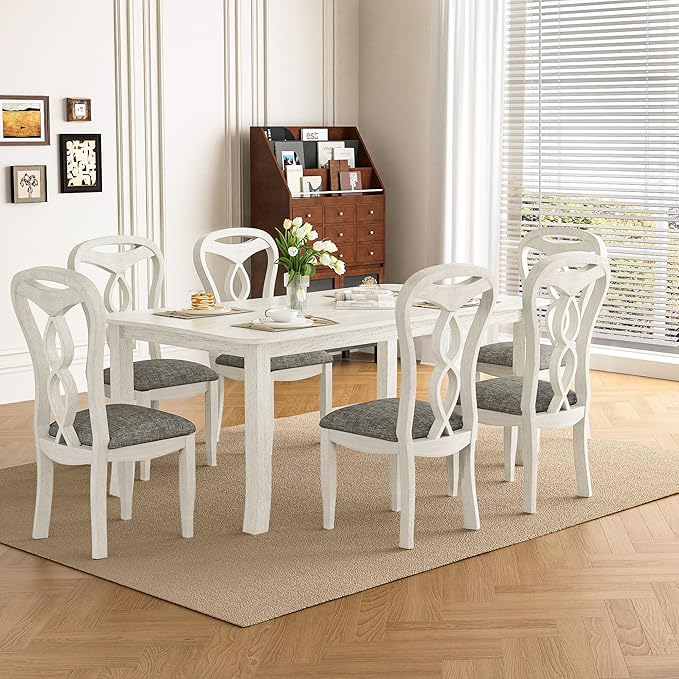 7-Piece Solid Wood Dining Table Set - Image 6