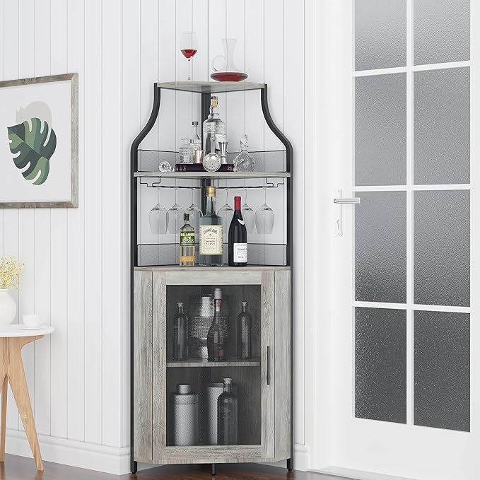 GarveeHome Corner Wine Cabinet - Image 3