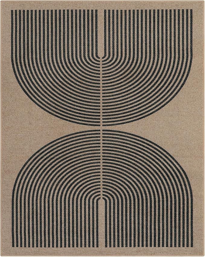 Lahome Modern Rainbow Easy Jute 9x12 Rug, Large Outdoor Patio Rug Farmhouse - Image 8