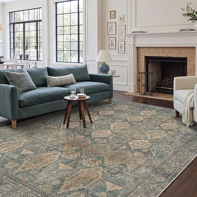 GENIMO 5x7 Area Rugs for Living Room, Machine Washable Non Slip Vintage Rugs by GENIMO