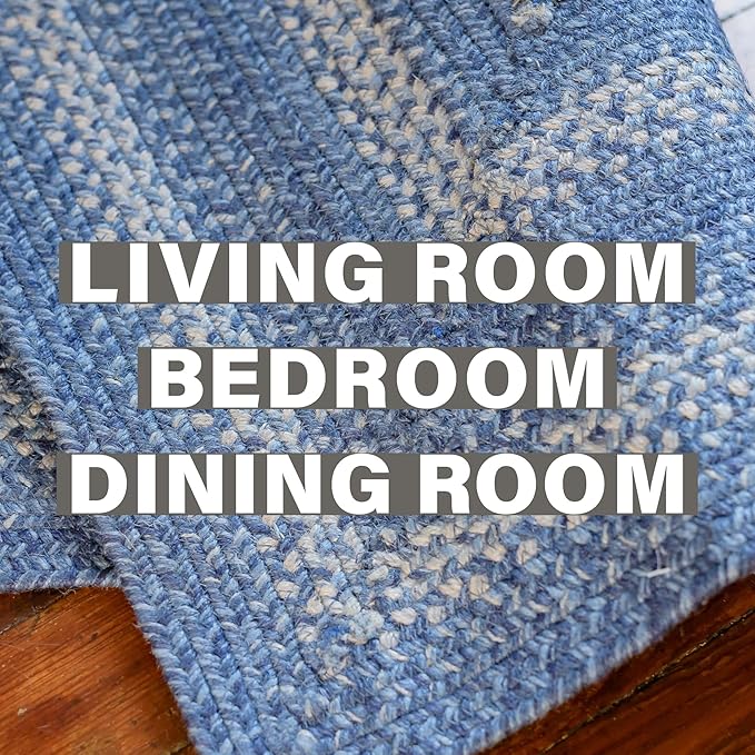 Homespice Denim Jute Blue 6x9' Braided Rug - Image 8