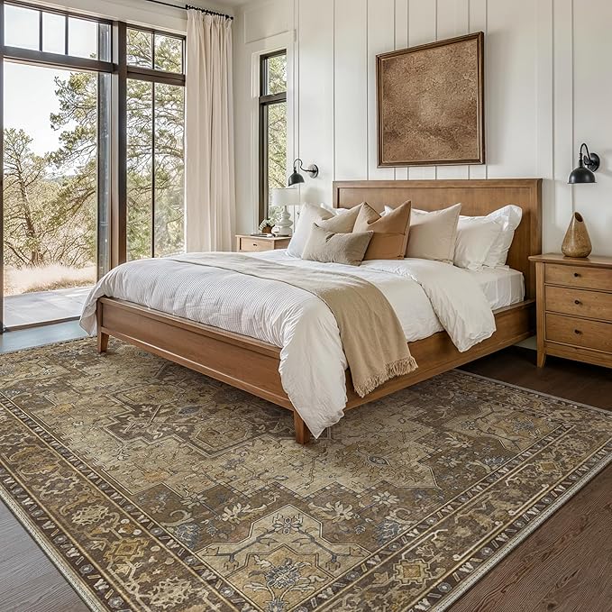 GENIMO 8x10 Area Rugs for Living Room, Machine Washable Non Slip Vintage Rugs - Image 9