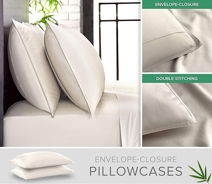 King Sheets by Pure Bamboo, Genuine 100% Organic Viscose Derived from Bamboo - Image 3