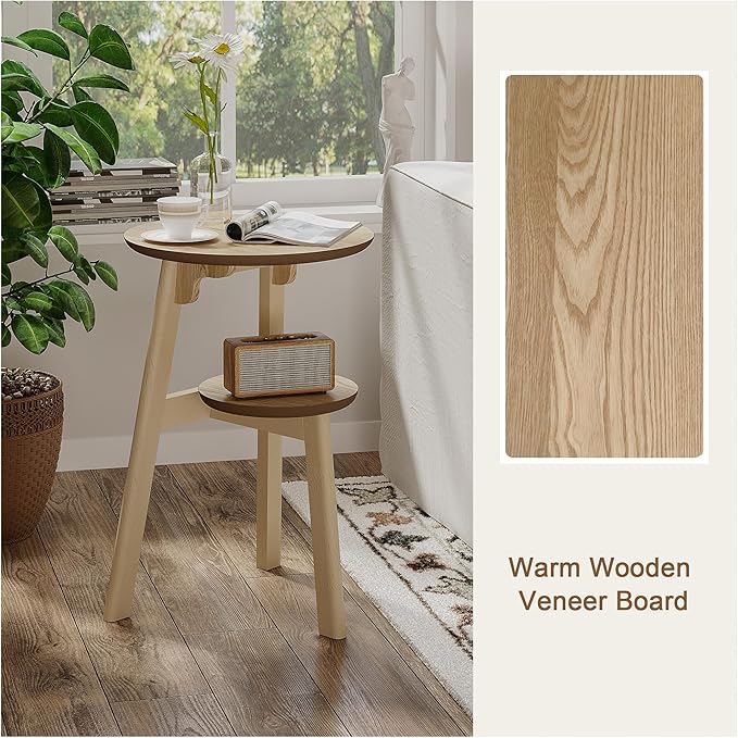 ChooChoo Round End Table Set of 2, Narrow Side Table - Image 8