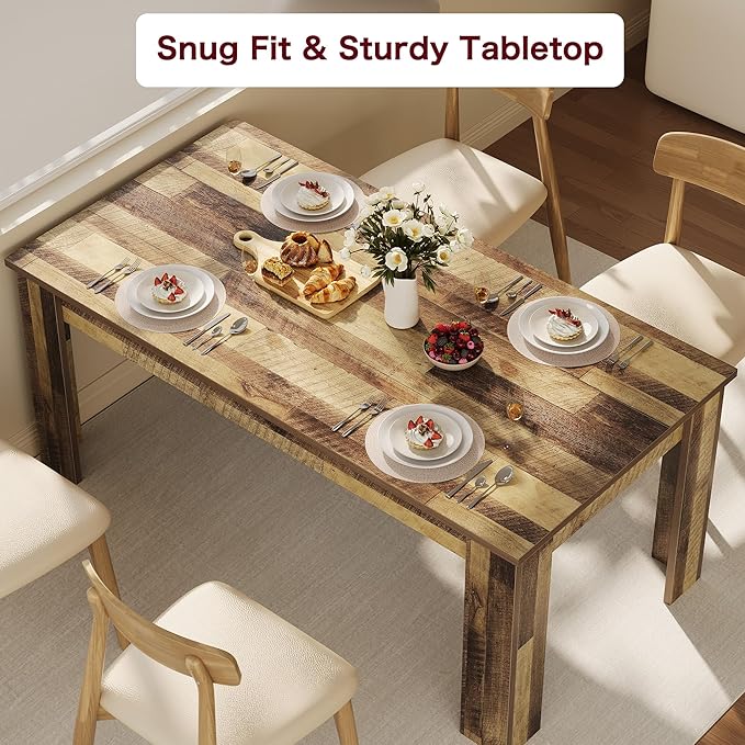 CABIHOME Dining Table for 4-6, Farmhouse Large Kitchen Dining Table, - Image 3