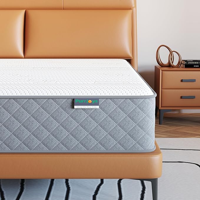 Firm Queen Mattress, 10 Inch Hybrid Queen Size Mattress in a Box by PurrJoys