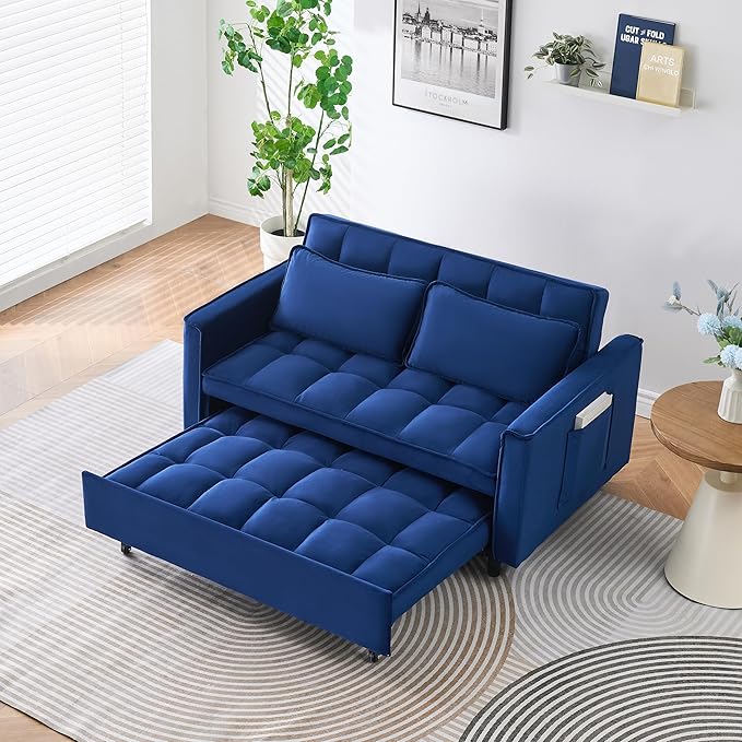 Ball & Cast 55" Convertible Sofa Bed, 3 in 1 Sleeper Sofa W/Pull-Out Bed - Image 5