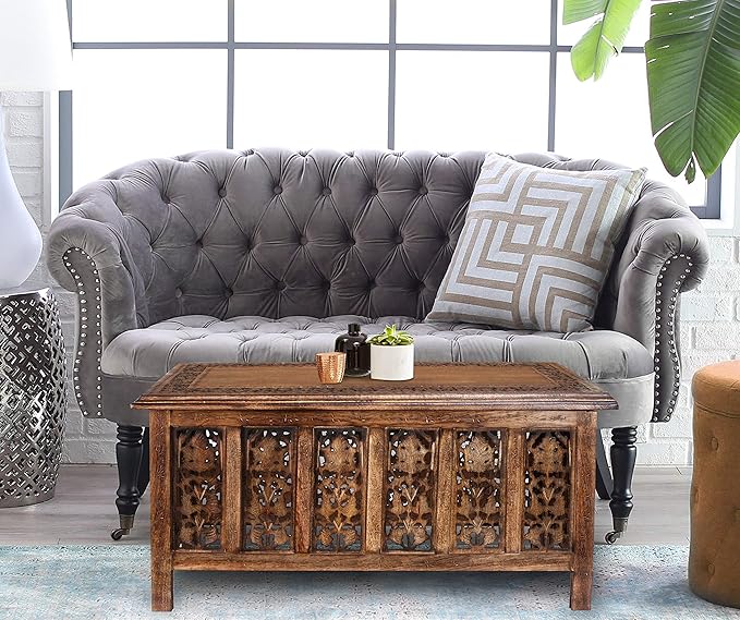 Rectangular Wooden Coffee Table, Modern Wooden Coffee Table, Center Tables - Image 2