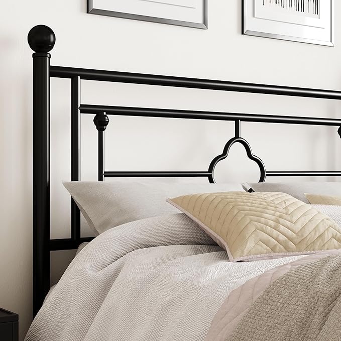 SHA CERLIN 14 Inches Full Size Metal Platform Bed Frame/Vintage Iron-Art - Image 4