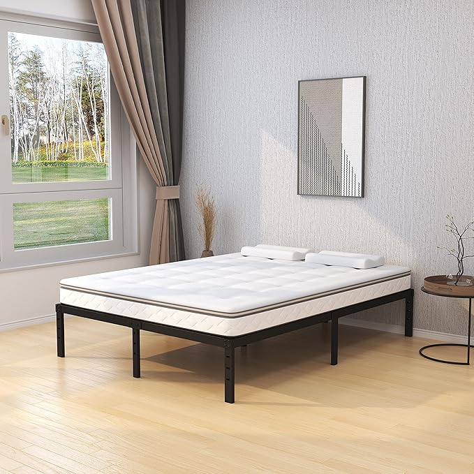 16 Inch Queen Bed Frame No Box Spring Required, Metal Platform Queen Size Bed - Image 5