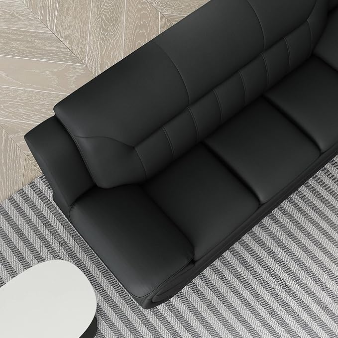 Container Furniture Direct Michael Modern Faux Leather Upholstered Stainless - Image 23