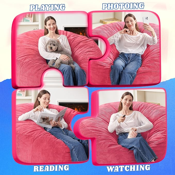 HABUTWAY 5FT Bean Bag Chair, Giant Bean Bag Chairs - Image 4