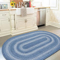 Homespice 20x30” Blue Oval Braided Rug. Denim Blue and White Jute Oval Rug. by Homespice