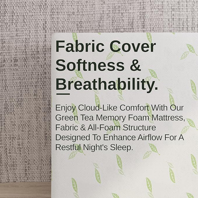 NapQueen Full Size, 10 Inch Anula Green Tea Infused Memory Foam Mattress - Image 11