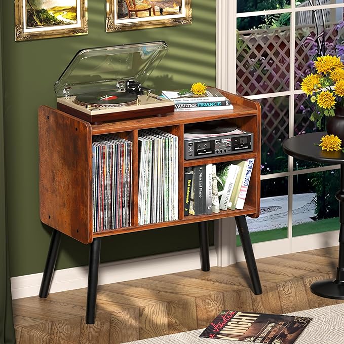 Record Player Table, Mid-Century Record Player Stand - Image 10