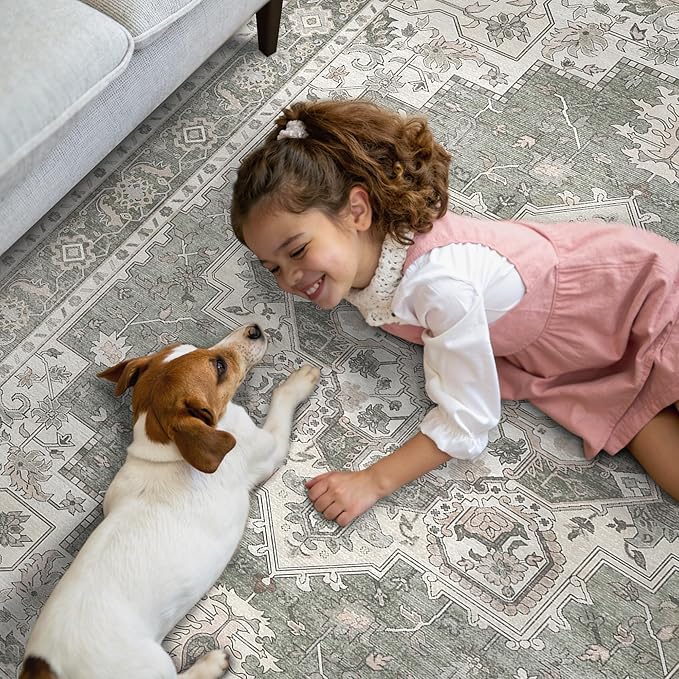 GENIMO 2x10 Runner Rugs for Hallway, Machine Washable Non Slip Vintage Rugs - Image 3