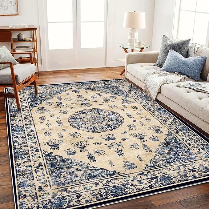 Area Rug 5'x7' Washable Rug Traditional Floor Cover Thin Retro Kitchen Indoor by CHAMPLANT