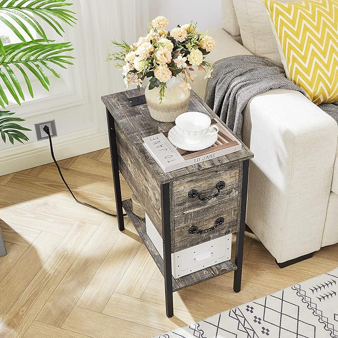 VECELO End Tables, Narrow Nightstands - Image 6