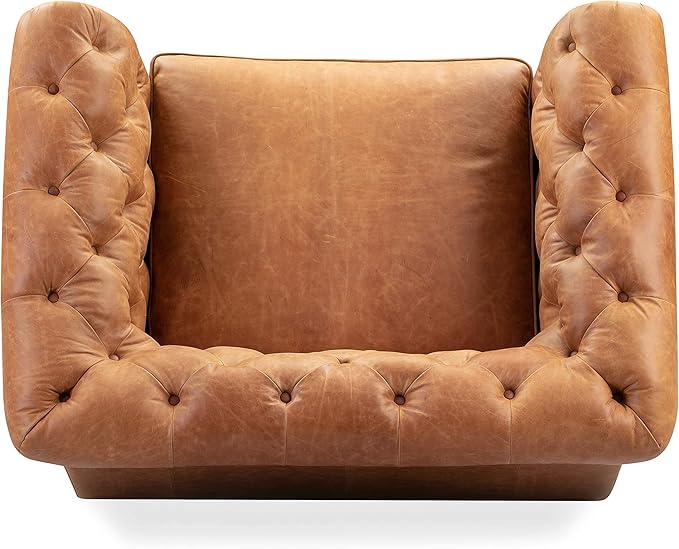 POLY & BARK Lyon Leather Lounge Chair – Cognac Tan Full-Grain Leather - Image 6