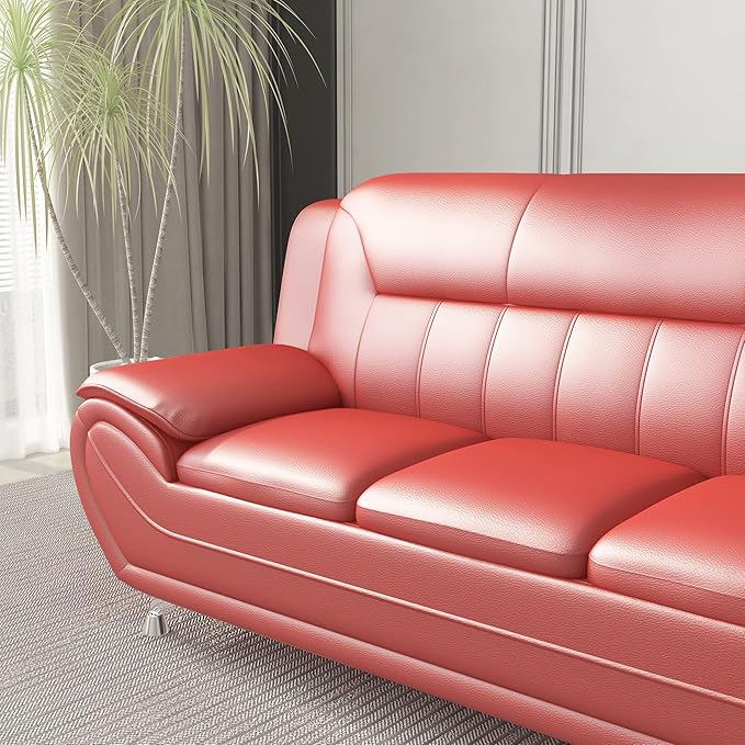 Container Furniture Direct Michael Modern Faux Leather Upholstered Stainless - Image 13