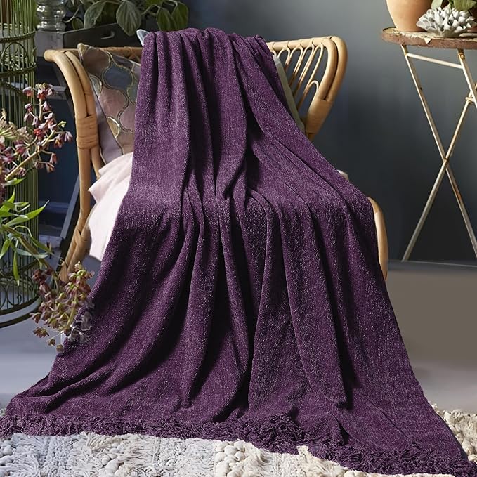 Chenille Throw Blanket for Couch 50"X 60", Soft Cozy Throws - Image 8