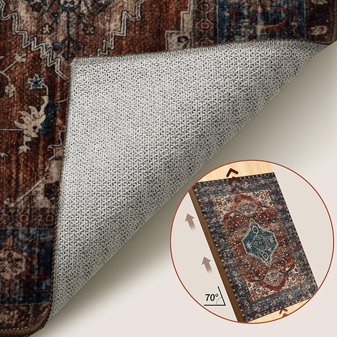 Tangsoo Washable Entryway Rugs 2x3 Vintage Non Slip Small Area Rug, Indoor - Image 6