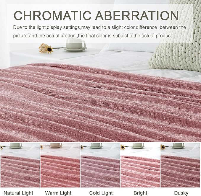 Chenille Throw Blanket for Couch 60"X 80" Twin, Soft Cozy Throws - Image 6