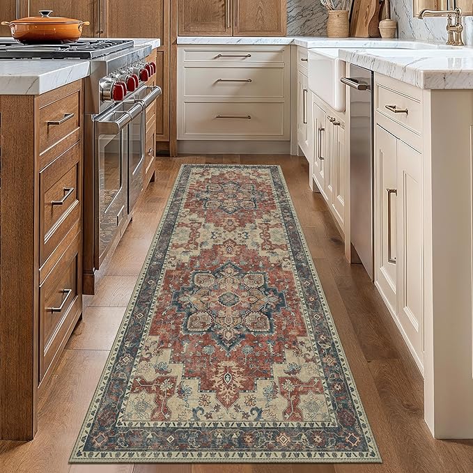 GENIMO 2x7 Runner Rugs for Hallway, Machine Washable Non Slip Vintage Rugs - Image 8