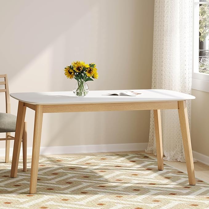 5-Piece Dining Set, Mid-Century Modern Solid Wood Table & Chair Set - Image 7