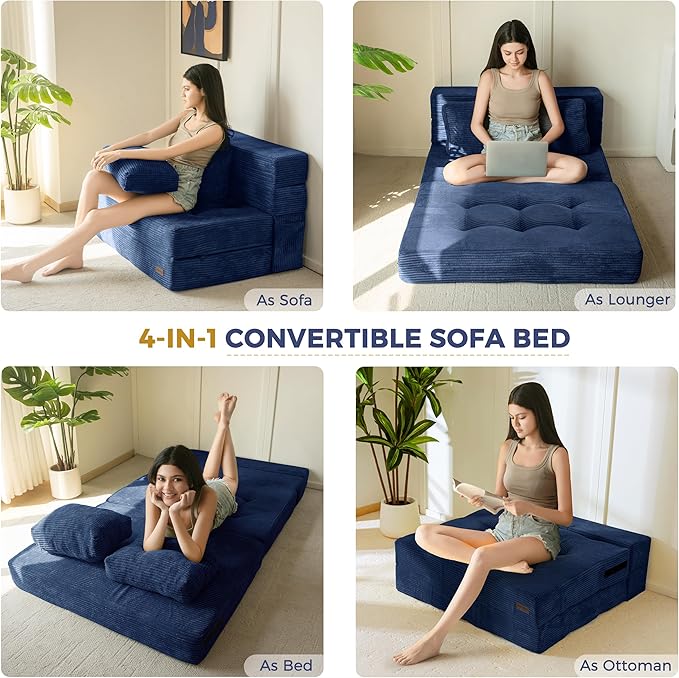 MAXYOYO Convertible Sofa Bed, Fold Out Loveseat Sleeper Sofa - Image 4