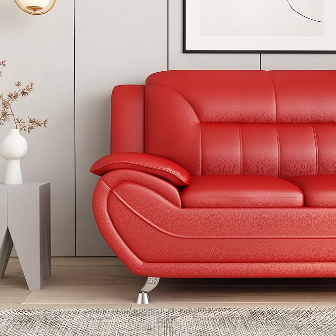 Container Furniture Direct Michael Modern Faux Leather Upholstered Stainless - Image 7